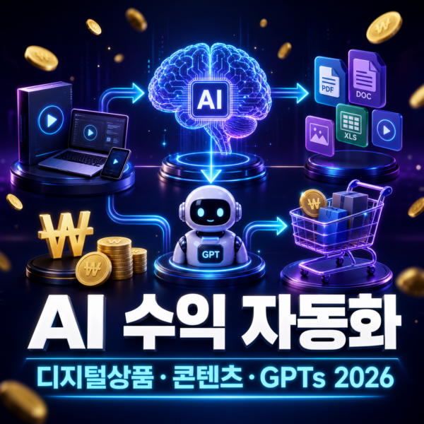 AI 수익 자동화 입문 가이드 2026 — 디지털 상품·콘텐츠·GPTs·이커머스 구조 정리