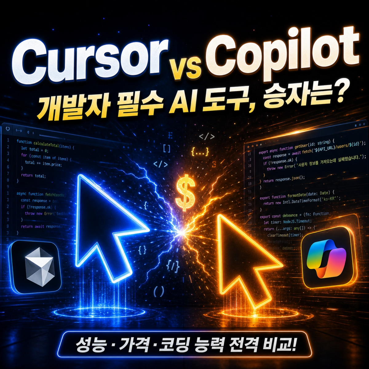 Cursor vs GitHub Copilot 코딩 AI 비교 2026 썸네일