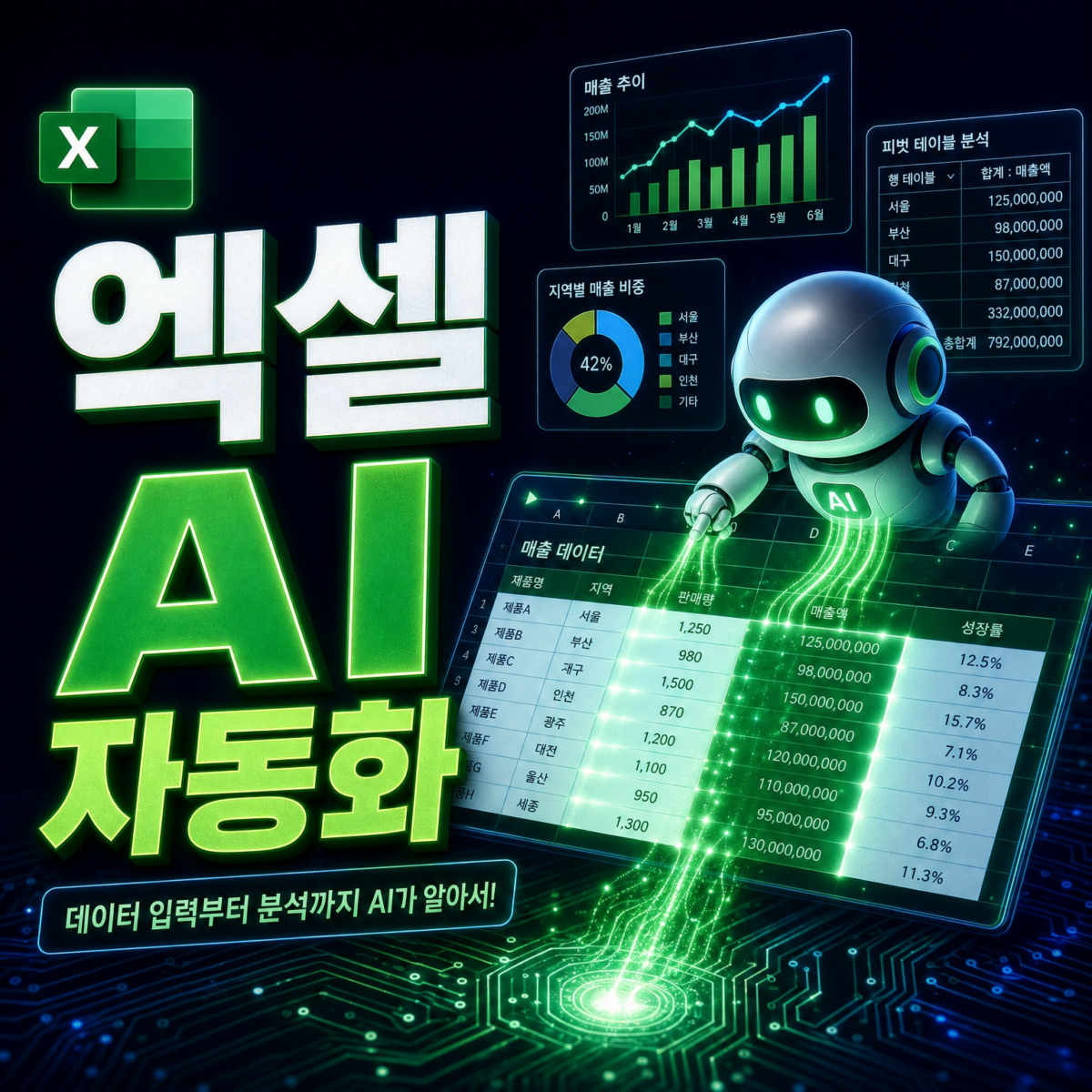엑셀 AI 자동화 함수 작성 데이터 분석 썸네일