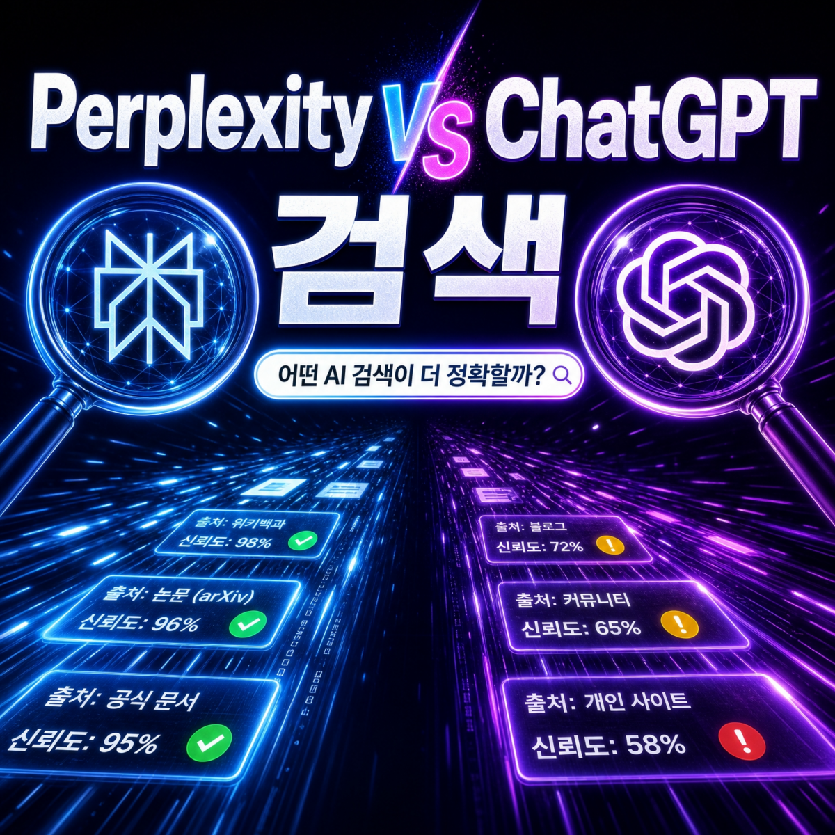 Perplexity vs ChatGPT AI 검색 비교 2026 썸네일