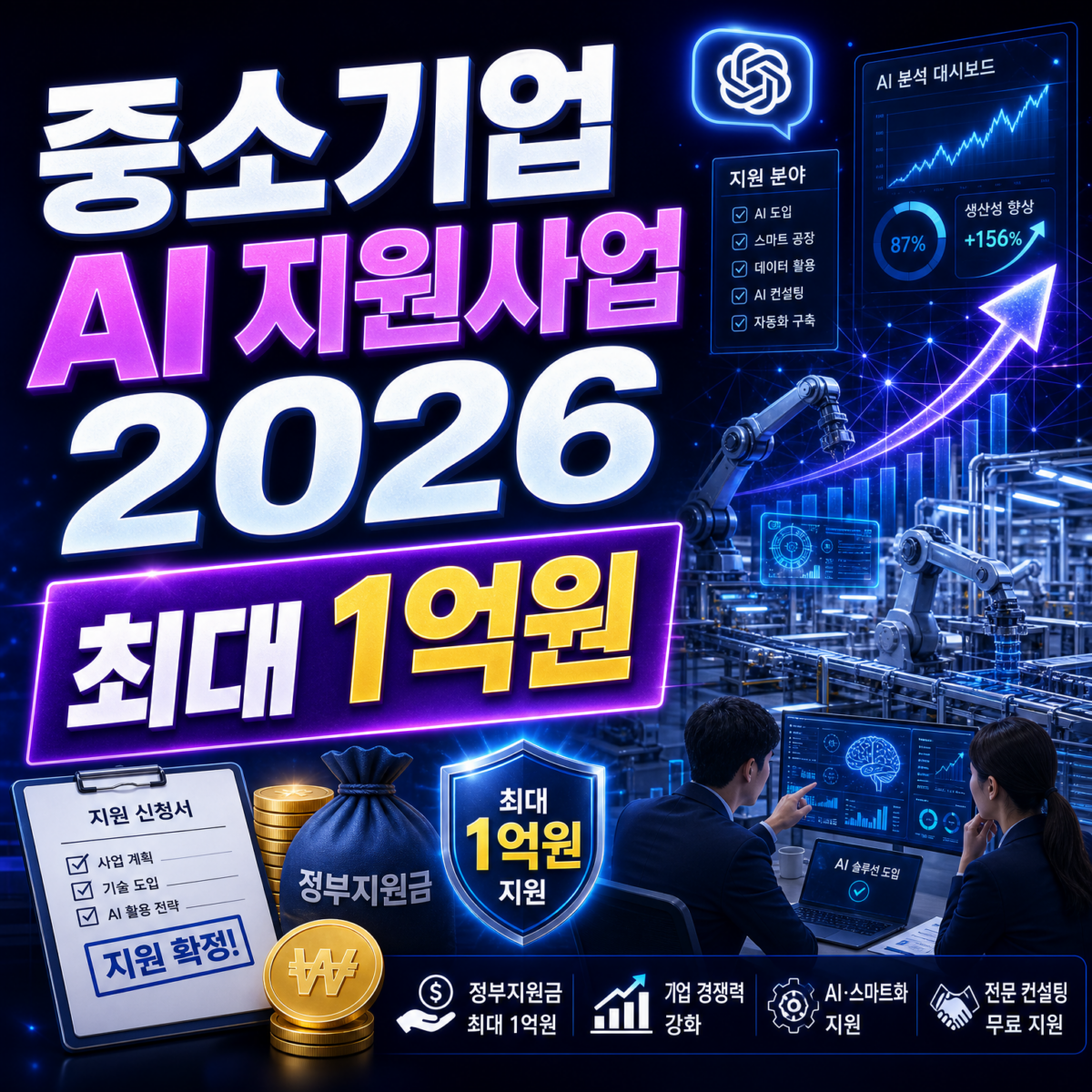 중소기업 AI 지원사업 2026 — 스마트공장부터 AI 바우처까지 최대 1억원 | AIRA